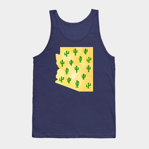 Arizona Desert Sun and Cactus Tank Top by Star58